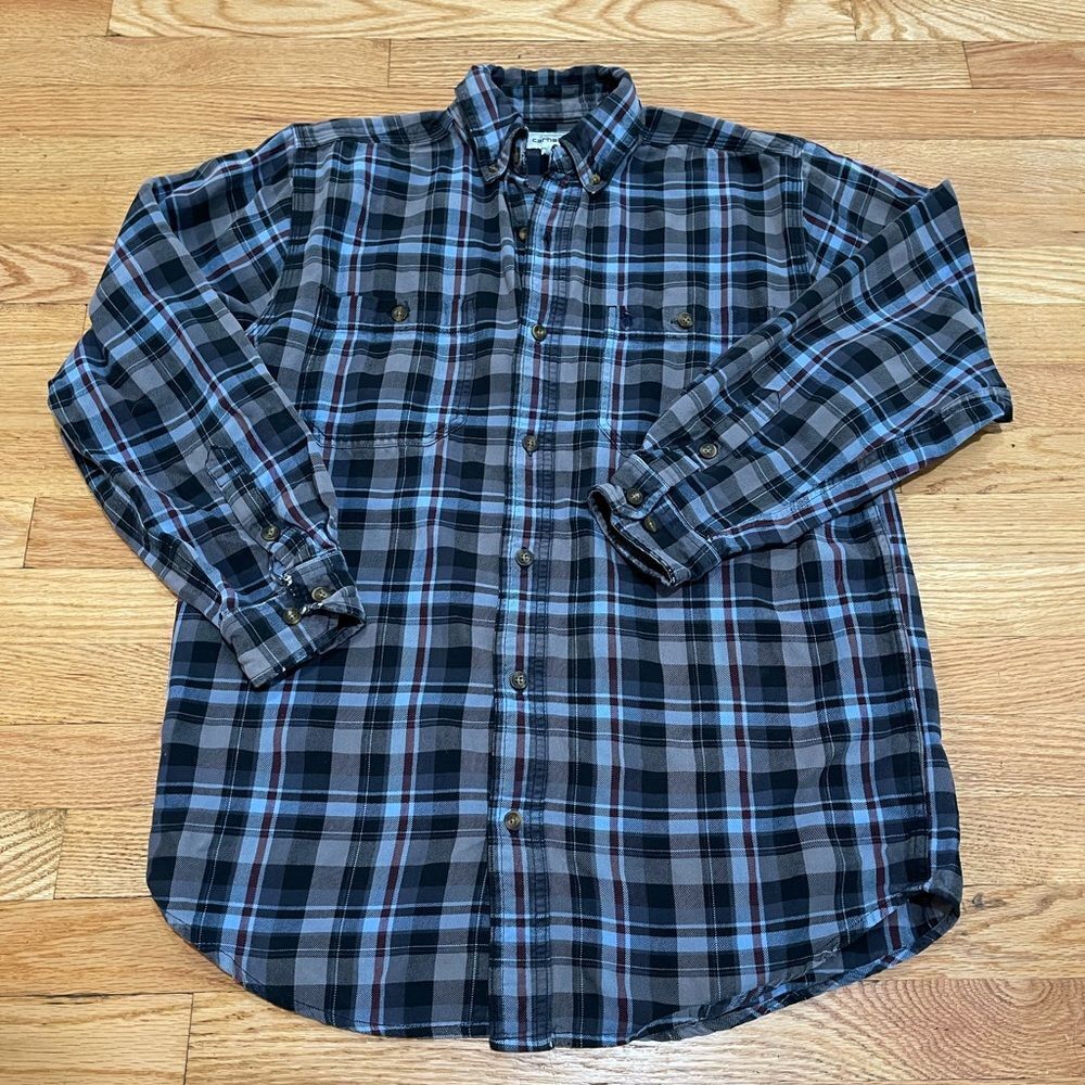 Carhartt Men’s Button Down Plaid Shirt Size Medium